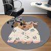 1pc Floral Hearts Dachshund Office Round Area Rug, Under Office Chairs Bedroom Living Room Home Decor, Room Deco