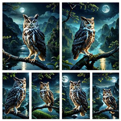 5D DIY Diamant Dier Nachtkat Serie Mozaïek Borduurwerk Kruissteek Uil Set Woonkamer Kunst Decoratie Cadeau