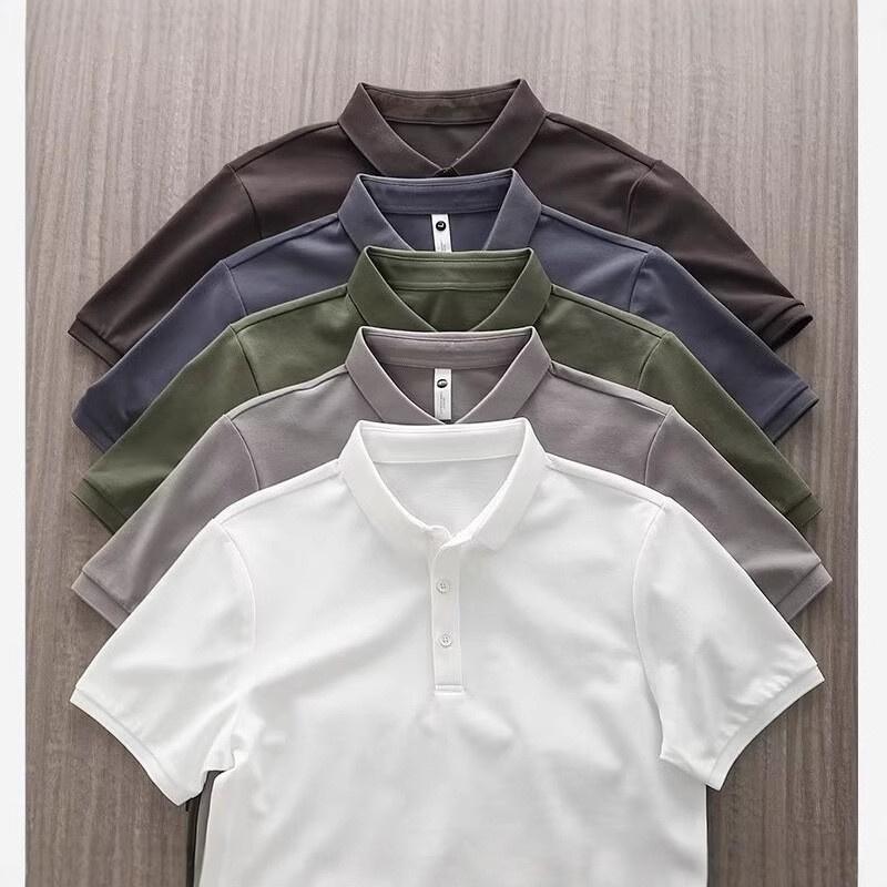 Men's polo shirt, business short-sleeve, solid color, summer, turn-down collar, high-end casual versatile T-shirt