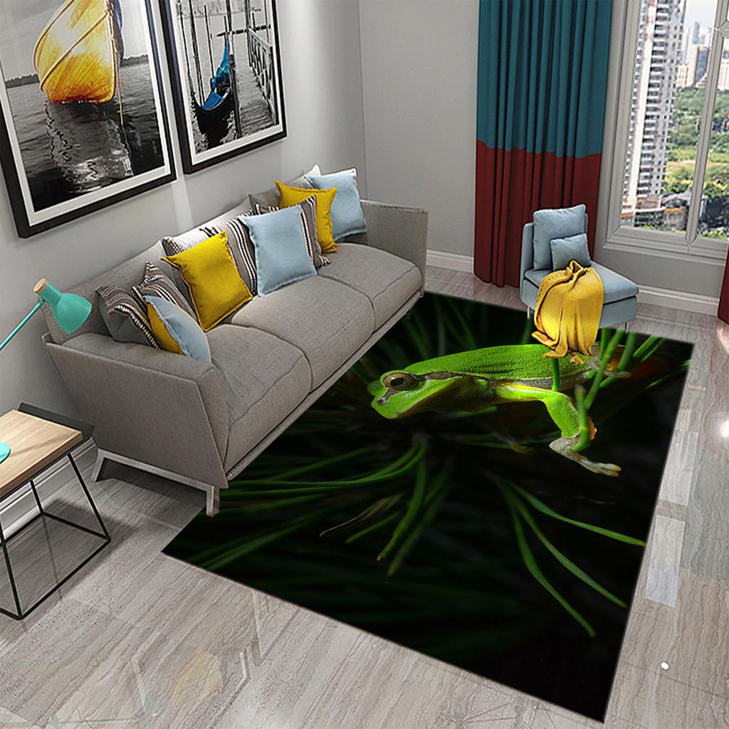 Frosch Teppich Bunt Niedlich Tier Muster Teppich für Badezimmer Rutschfeste Bereichsmatte Wohnzimmer Kinder Schlafzimmer Bodenmatte Eingangsdekor