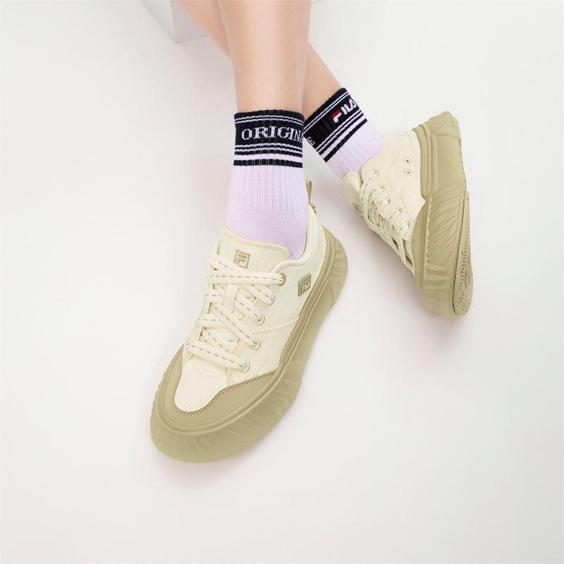 New FILA Fosso Abrasion Resistant Low top Canvas Shoes Women's Milk White F12W432308FGD