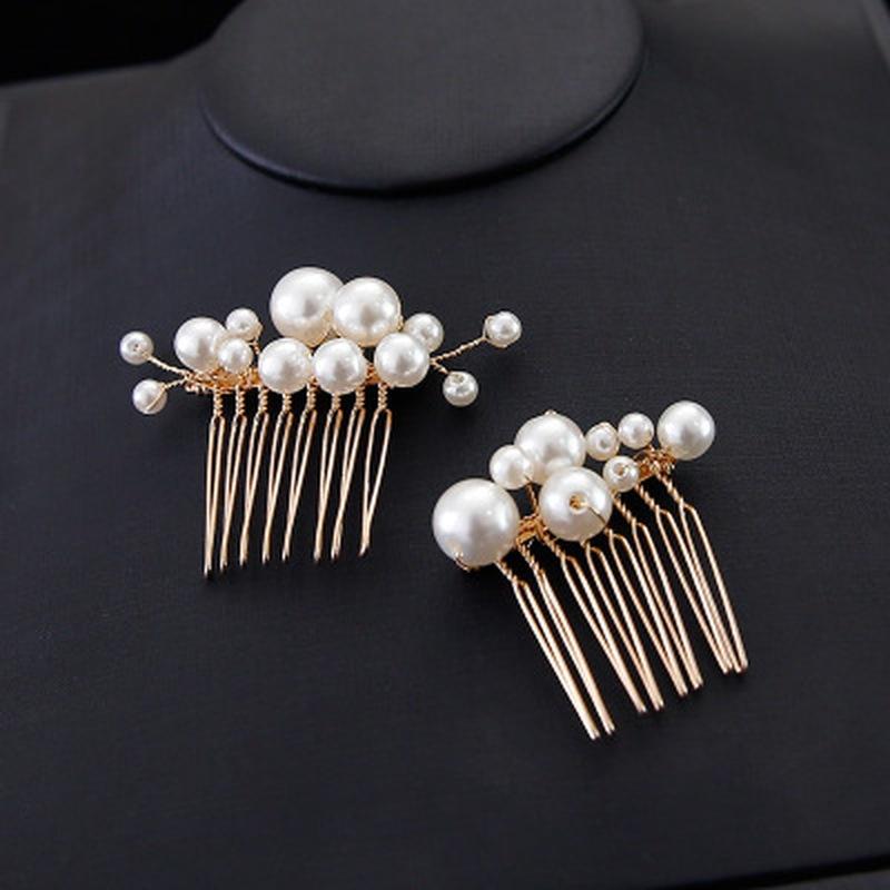 5PCS/Set Pearls Wedding Hair Comb Bridal Hair Pins Clips Women Hair Jewelry Accessories Headpieces
