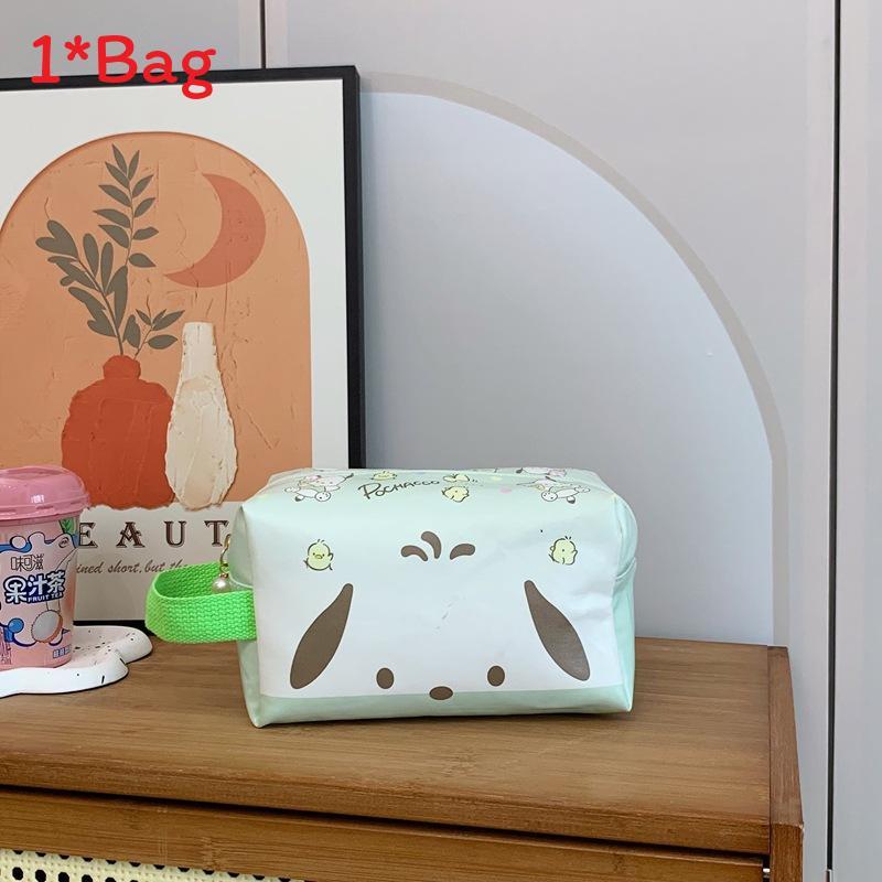 Cinnamoroll Kuromi Melody Print Nylon Travel Makeup Bag With Breathable Design For Unisex Use