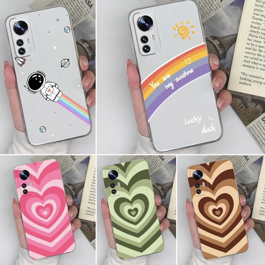 Handyhülle für Xiaomi 12 12S 12X 12T 13 15T Black Shark 1 2 3 4 5 Pro Schönes Regenbogenmuster Transparentes TPU Anti-Rutsch Weiche Hülle für Xiaomi Hülle