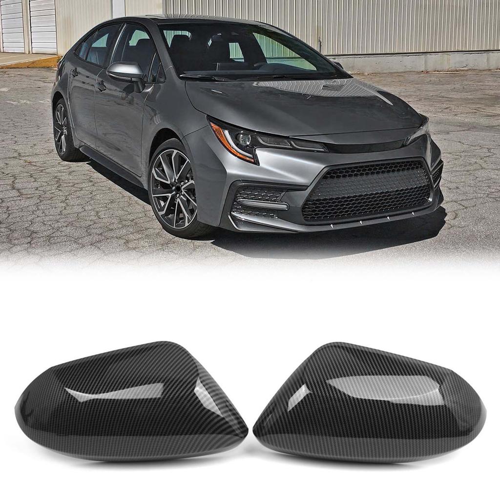 Door Rearview Mirror Cover Cap 2pcs Replacement for Toyota Corolla 2020 2023 Carbon Fiber OEM: 87915 52251, 87910