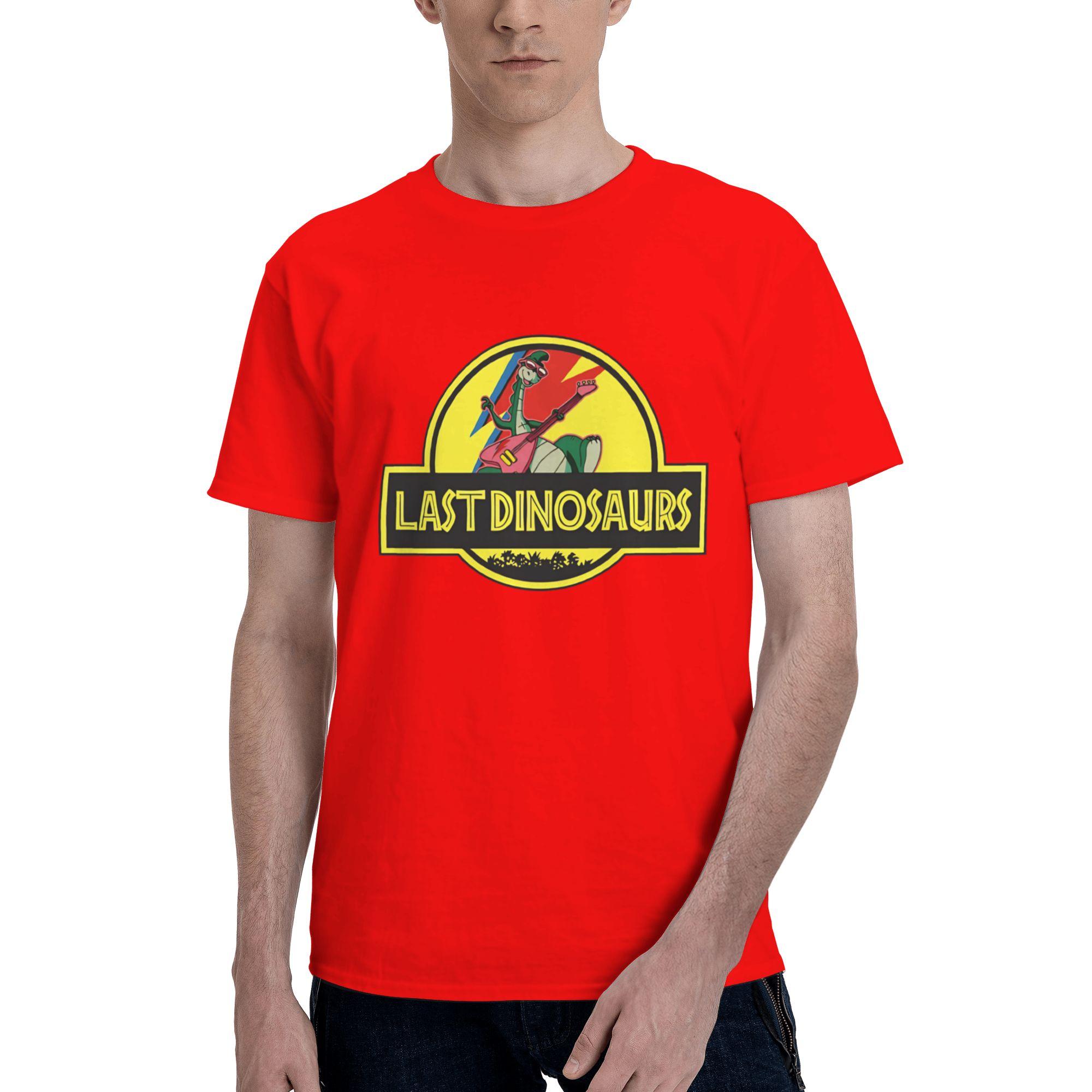 last dinosaurs Men T Shirt Denver the Last Dinosaur Unique Tees Short Sleeve Round Collar Pure Cotton Printed Clothes TShirt S