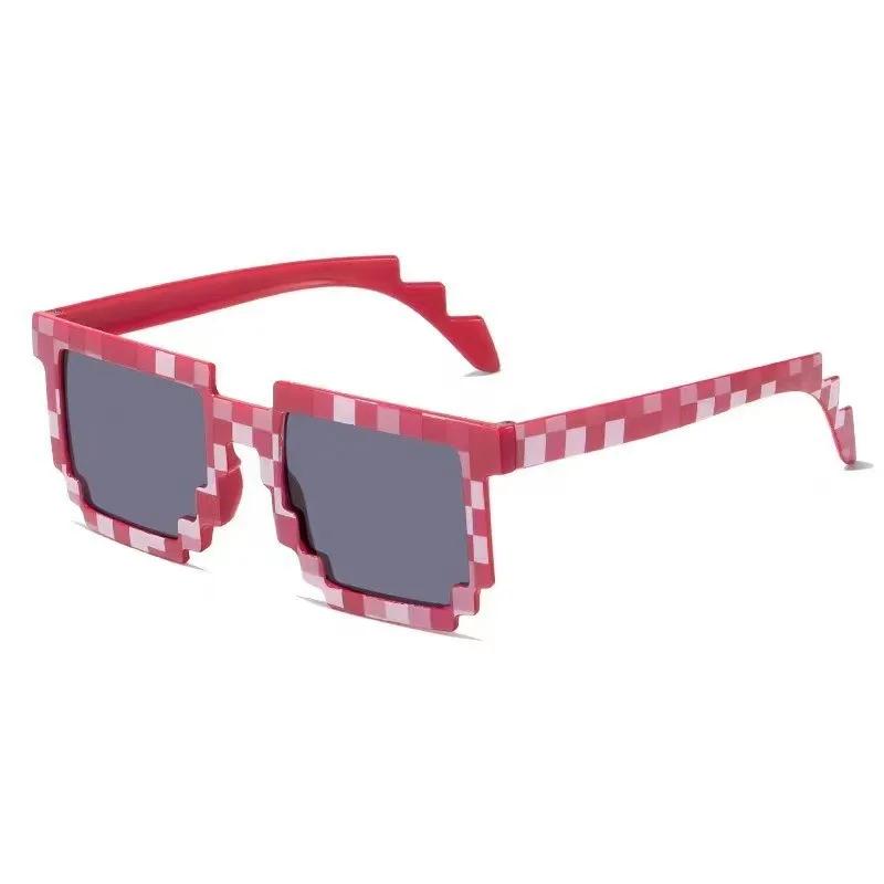 18 Packs of Miner Party Pixel Glasses Adult Plastic Game Themed Po Booth Props Various Colors of Birthday Party Gifts