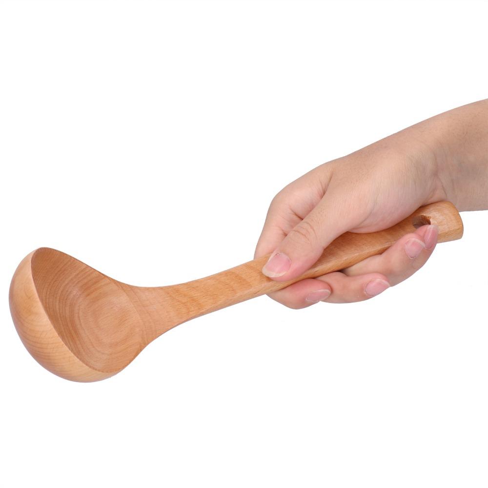 Wood Grain Texture Cooking Spoon Extra Long Handle Kitchen Spoon Wooden Spoon  Soup Stew Mixing