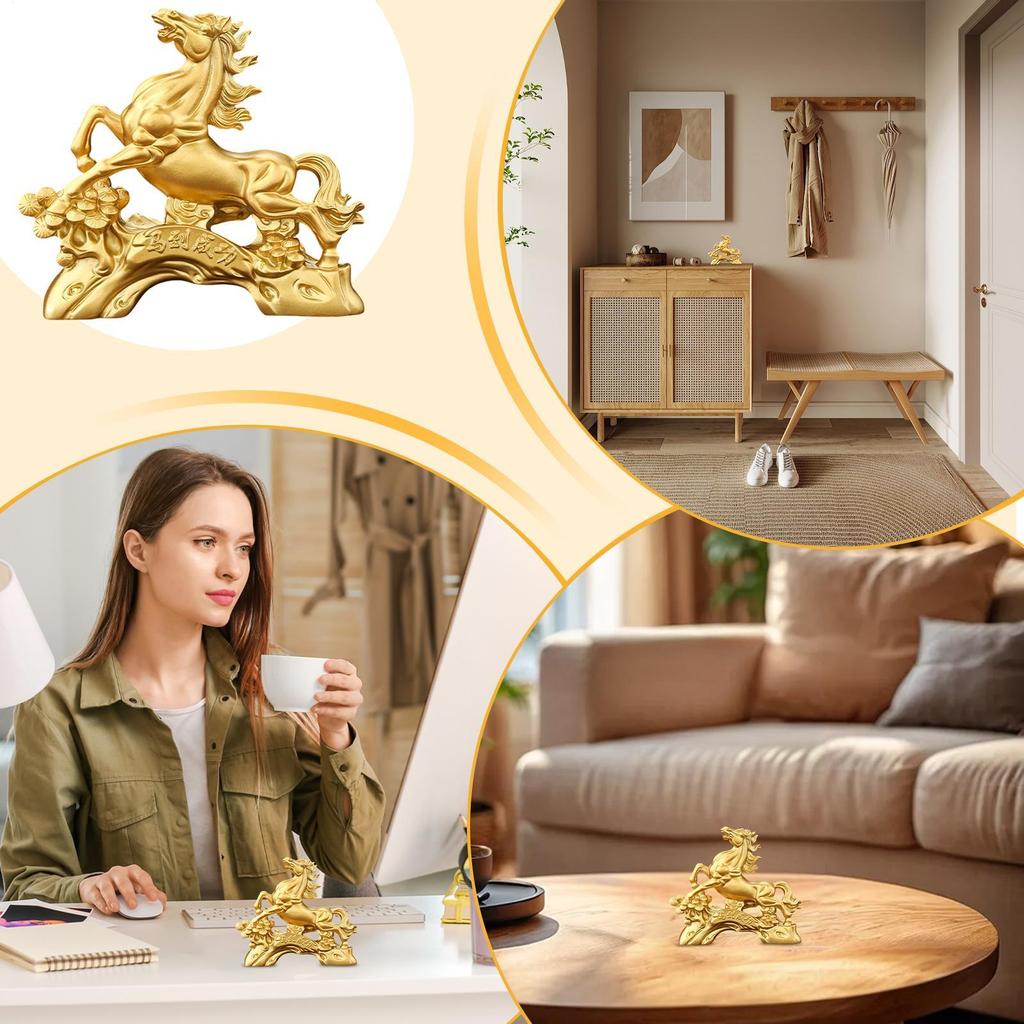 Horse Figurines Auspicious Blessing Animal Ornaments 2026 Chinese Horse Mascot Small Figurines For Bedroom Living Room Desk