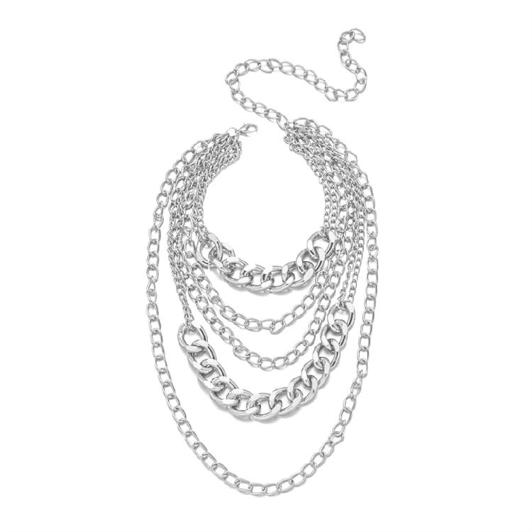 Thick Layering Cuban Link Chain Necklace Punk Neckchain Jewelry For Women Alloy Daily Wear Night Out