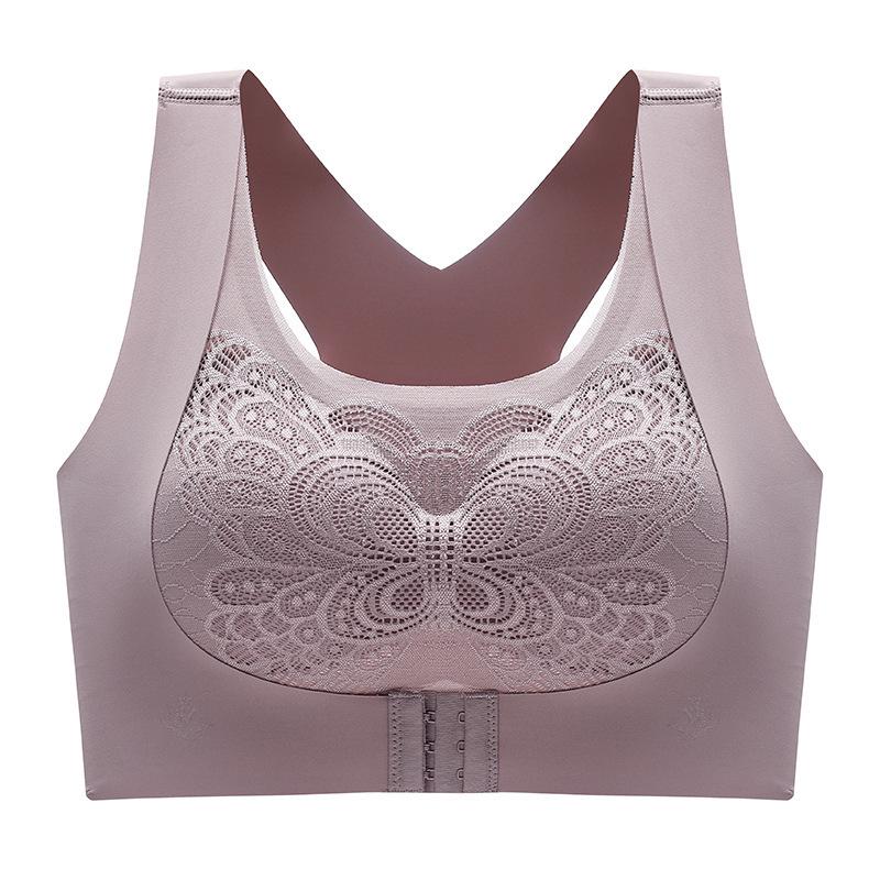 

Seamless Sports Bra with Side Buckle, Beautiful Back Design, No Underwire, Comfortable Uplift, Shockproof Side Support. XL [120-135 lbs] серый