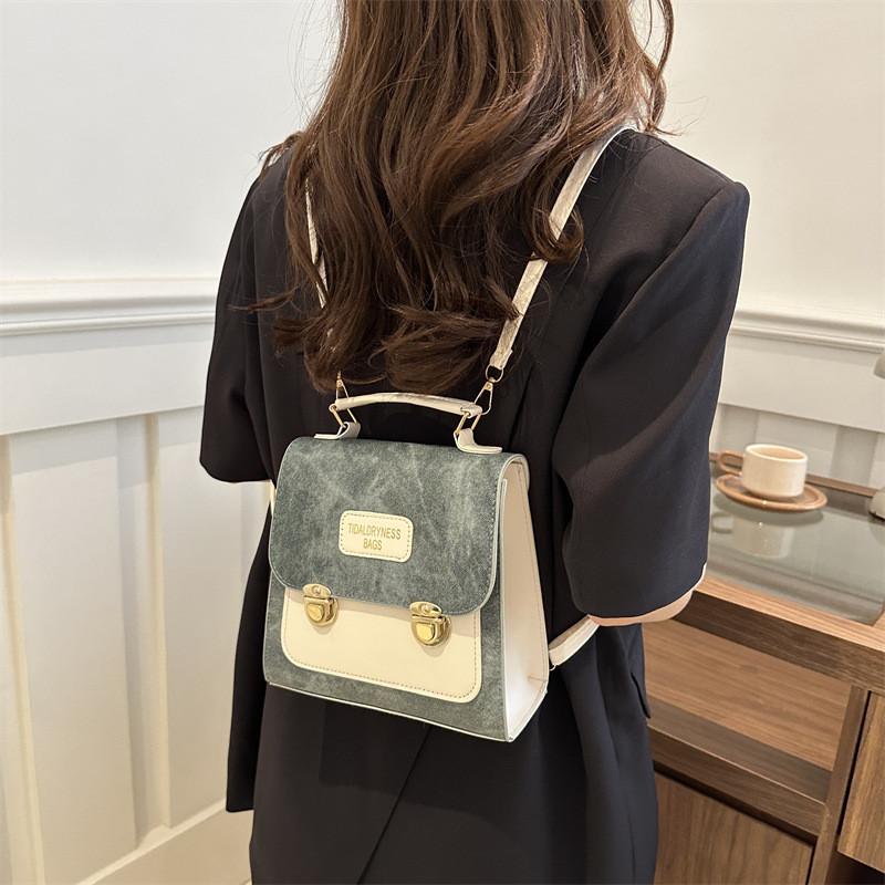 Chic Pu Leather Vintage Womens Backpack Stylish Casual All Season Design