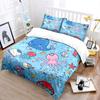 Cartoon Sea Creatures Pattern Bedding Set for Kids Luxury Gift 3pcs Digital Print Comforter Set Soft Comfortable Breathable