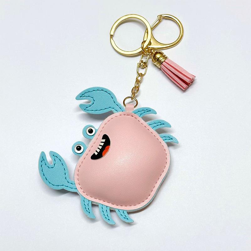 Krabben-Münzbörse Mikrofaserleder Mini-Geldbörse Make-up Kopfhörer Aufbewahrungstasche, Schultaschen-Hängeanhänger Handtaschen-Charm Zubehör