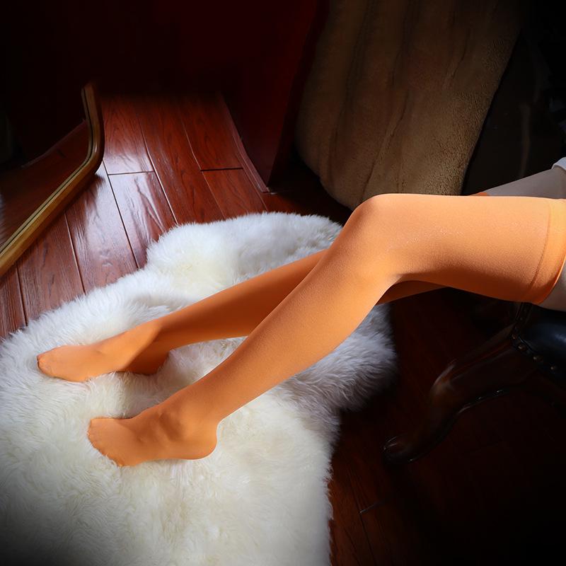 Velvet Over-the-Knee Thigh-High Socks - Durable, Warm, 80D Mid-Calf for Autumn & Winter