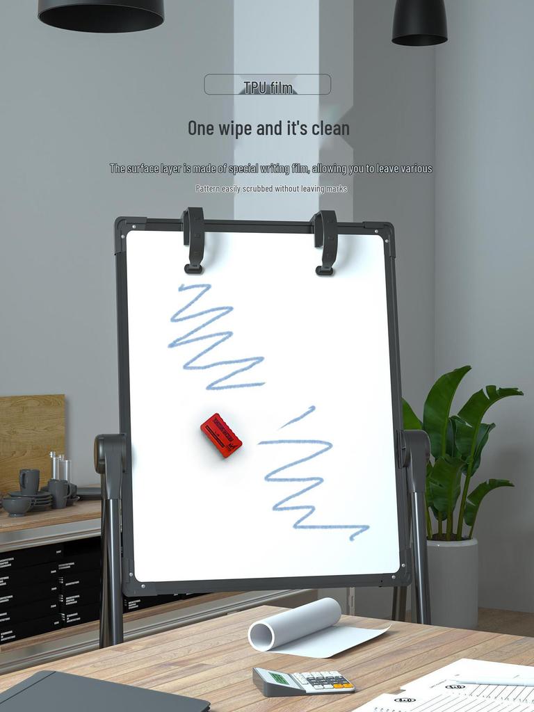 Foldable Double-Sided Magnetic Whiteboard with Mobile Stand for Home, Children's Teaching, and Conferences