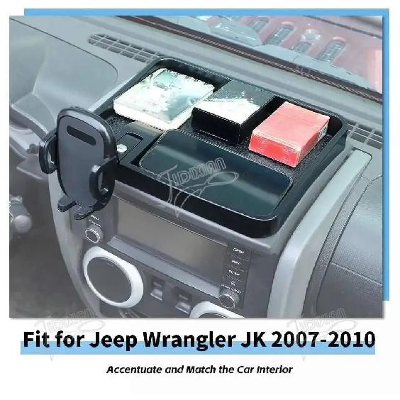 JIDIXIAN fit for Jeep Wrangler JK 2007 2008 2009 2010 Car Interior Center Console Phone Holder Storage Box Accessories