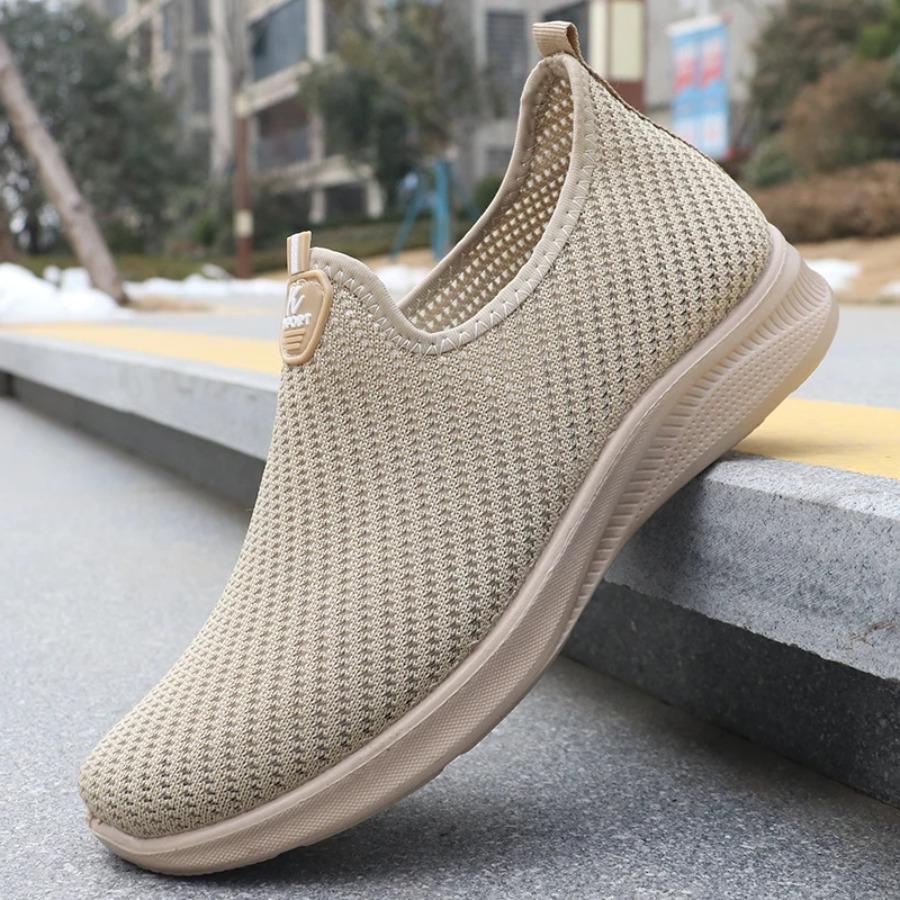 2025 Men's Fashionable Solid Woven Knitted Running Sneakers Shoes for Sports Enthusiasts, Lightweight