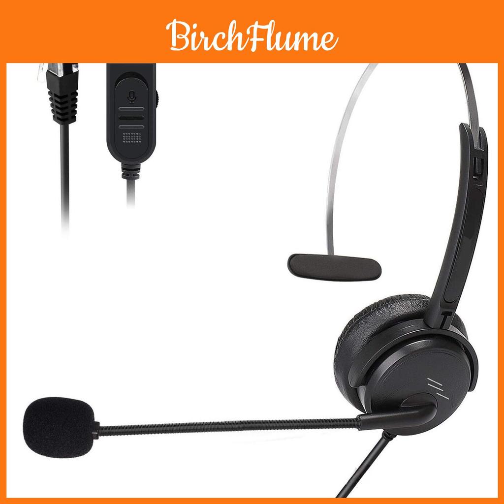 Call Center Headset With Microphone And Adjustable Ear Cushions For Office Communication