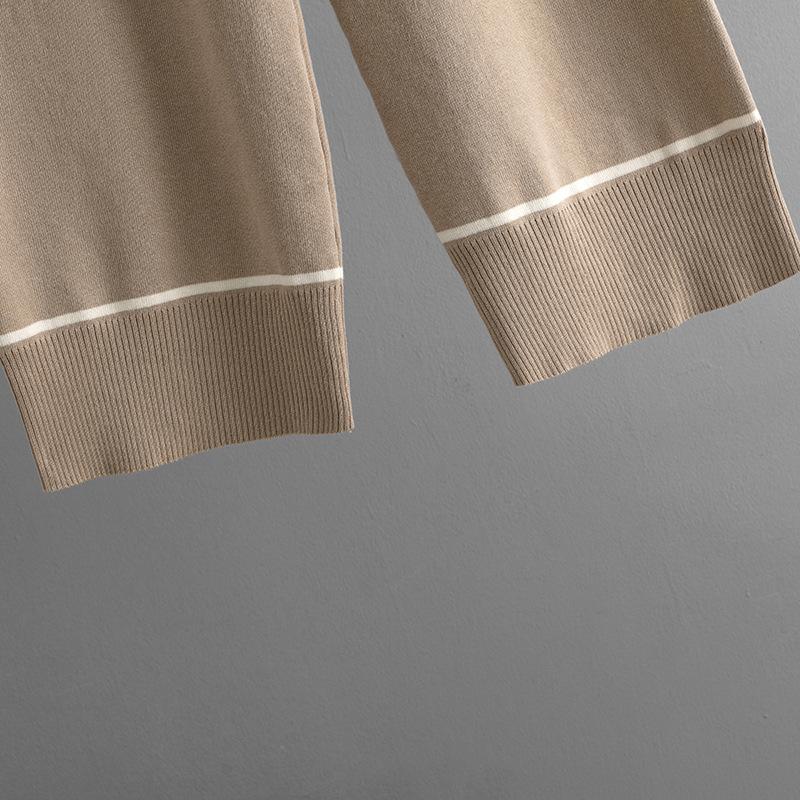 HNXC Modny Zestaw Dzianinowy Damski Jesienno-Zimowy Luźny Sweter Casualowy Pulowery Sweter Dzianinowy Zestaw Dwuczęściowy