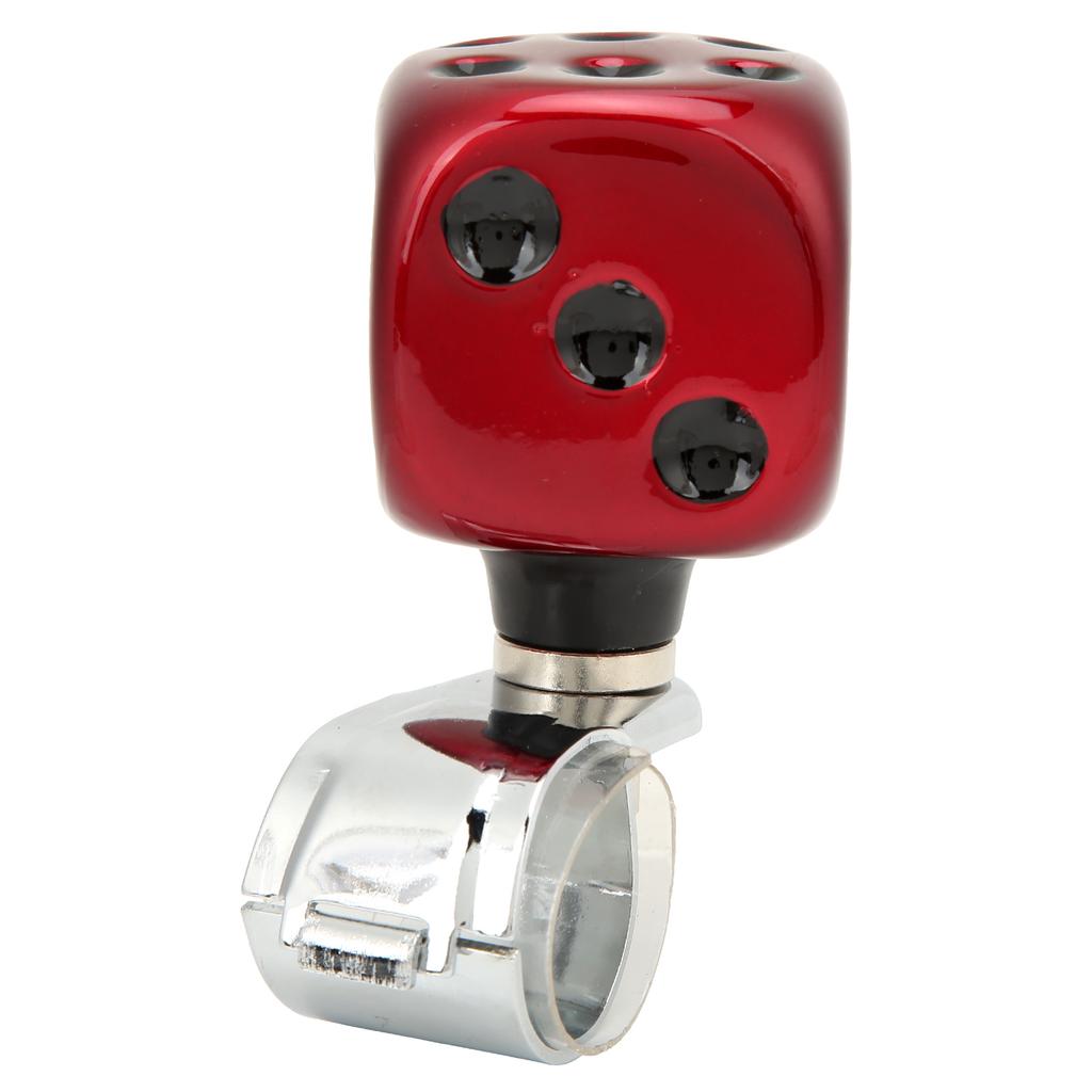 Dice Shape Car Steering Wheel Spinner Suicide Knob Labor Saving for Cars Trucks Tractors BoatsRed
