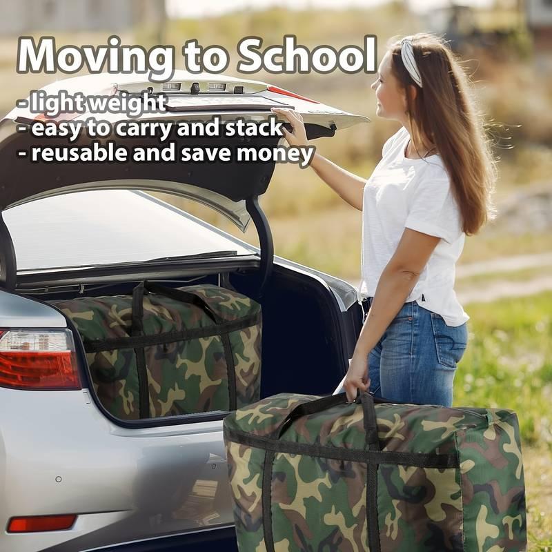 Portable Camouflage Thickened Waterproof Oxford Cloth Luggage Bag. Large Capacity Quilt Storage Bag.Camping Travel Accessories