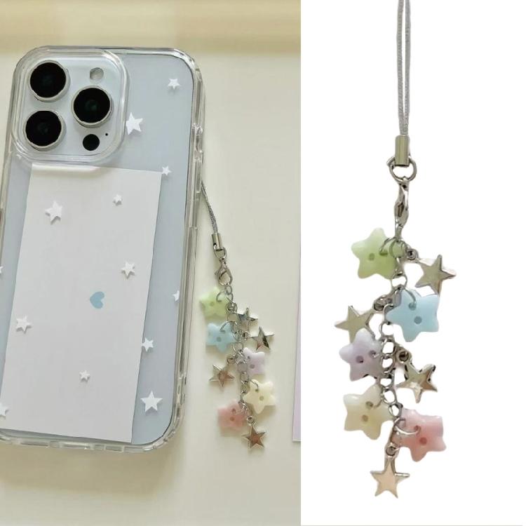 Fashionable Star Bead Keychain Bells Handmade Jewelry Accessory for Phone Keys Purse Stylish Gift
