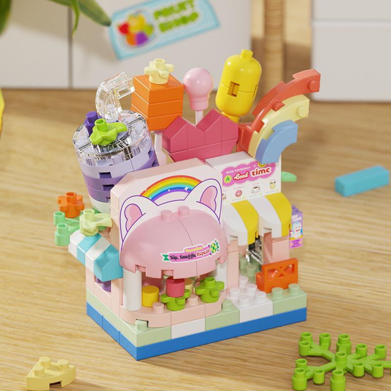 2026 Micro-Particle City Street Scene Building Blocks Set - Small Shop Ornaments for Kids [Boxed]