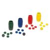Parcheesi Accessories - CAYRO - Cayro - Wooden Cups - Tokens and Dice - 4 Colors