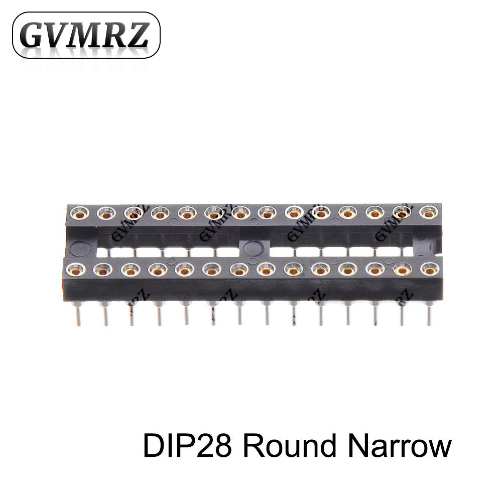 5PCS Round Pin DIP IC Socket Assorted Sizes DIP6 DIP8 DIP14 DIP20 DIP24 Narrow / Wide DIP28 Narrow for PCB DIY Electronics