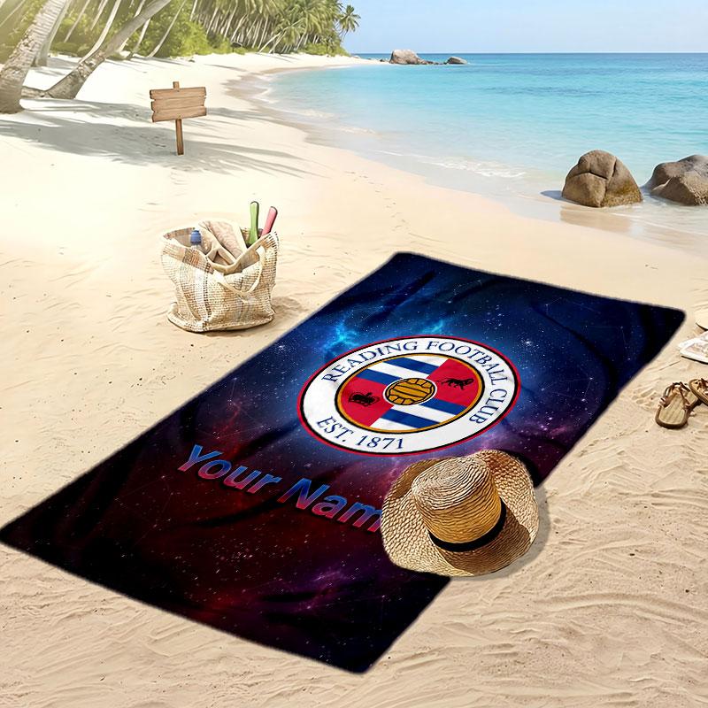 Reading FC Personalized Printed Beach Towel Soccer Logo Support Custom Name Text Absorbent Towel For Sport Travel Special Gift
