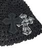 SK8ER ROCK Cross Knit Bucket Hat ((Black))