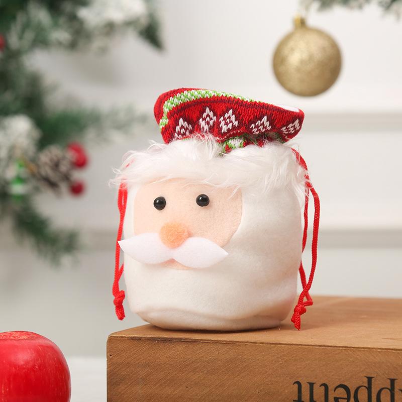 New Christmas decorations Christmas cute old man snowman deer apple bag children's gift bag velvet peace fruit bag