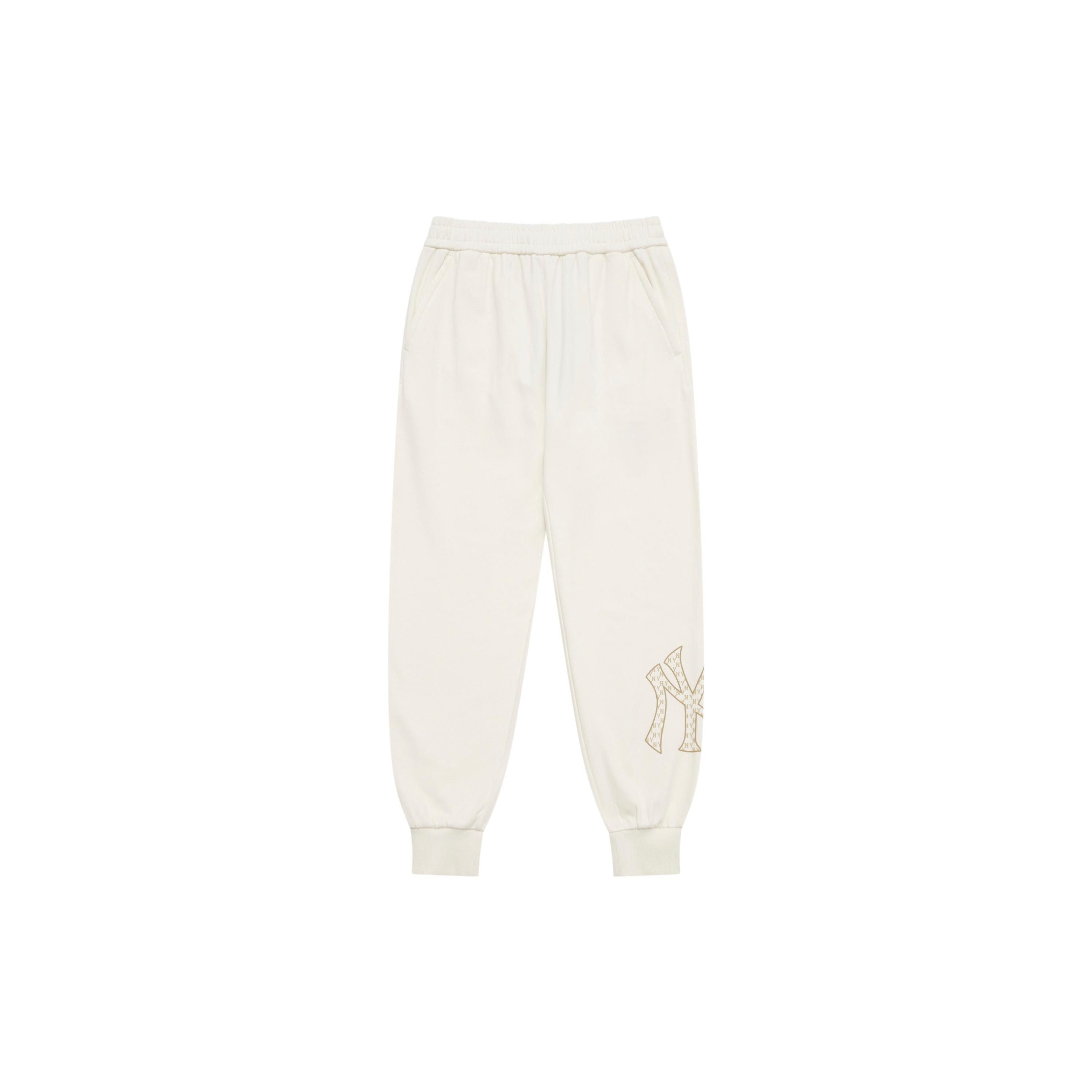 MLB MONOGRAM SS25 Knitted Pants Unisex Cream 3APTM0151-50CRS M
