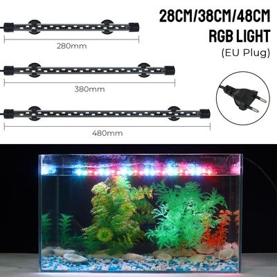 AC 90~260V RGB Akvariumo Šviesos Juosta Povandeninė Vandens Aeravimo Šviesa 28/38/48cm EU Kištukas Akvariumo Panardinama Lempa