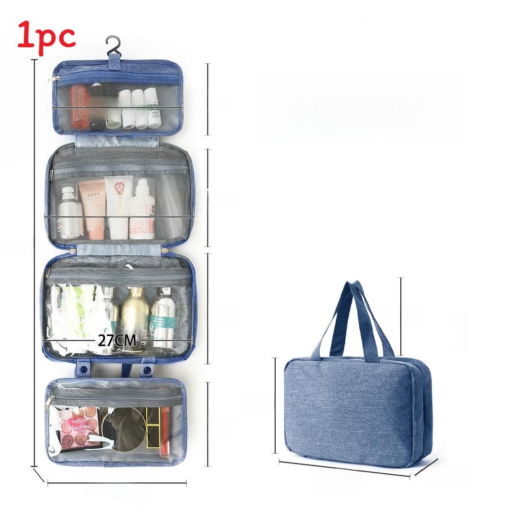 Polyester Travel Toiletry Organizer With Multiple Compartments For Packing Convenience