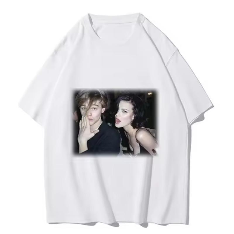 Merchandising Film Leonardo DiCaprio Scene Classiche Cotone Lavato Retrò Americano T-shirt Estiva Manica Corta