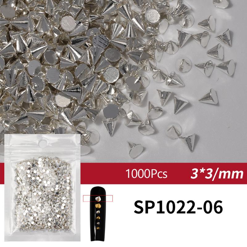 100/1000Pcs Punk Metal Rivet Nail Charms 1.5/2/3Mm Cone Black Silver Gold Studs Nail Jewels Decoration Diy Crafts Manicure