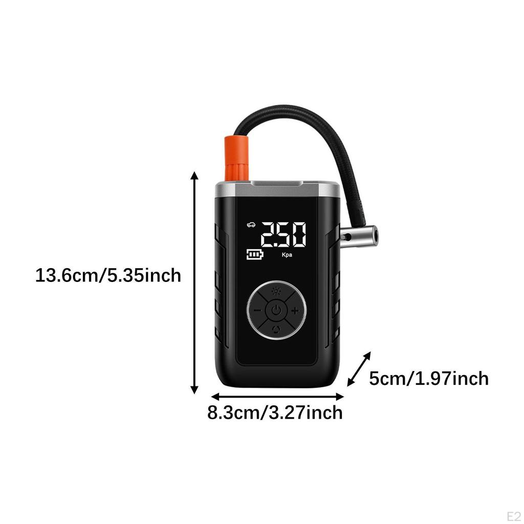 Cordless Tire Inflator with LED Light Sturdy Portable for Bicycle Balls