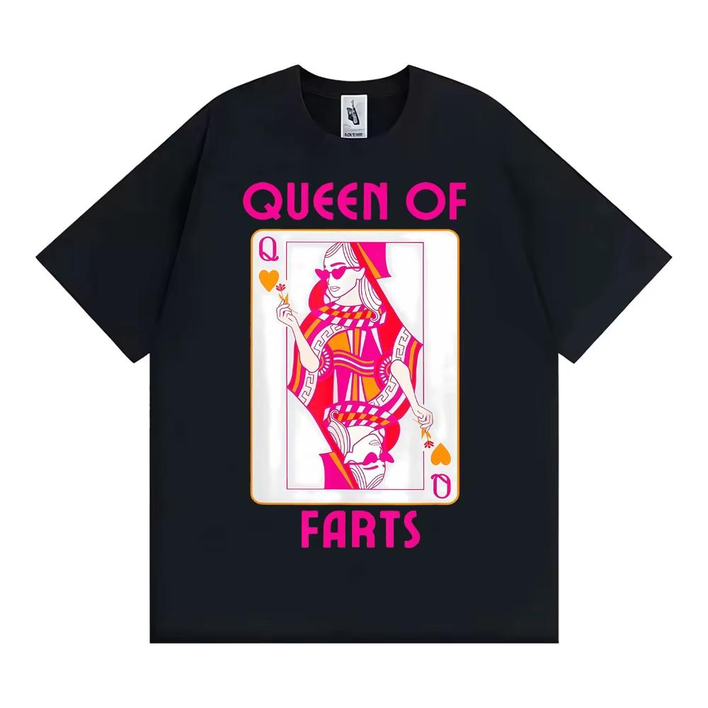 

Queen of Farts Playful Graphic T-shirts Men Women Retro Hip Hop Street Classic Casual T Shirt Summer Oversized Crewneck T Shirts S разноцветный