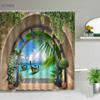 3D European Rural Town Street Landscape Printing Shower Curtain For Bathroom Curtains Waterproof Polyester Home Decor With Hooks