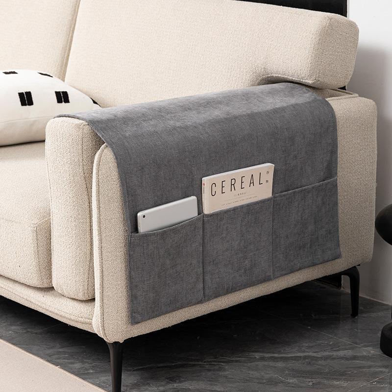 Simple Sofa Arm Covers Non-Slip Chenille Armrest Protectors with Wide Sides Universal Handle Throws - Polyester Dust-Proof