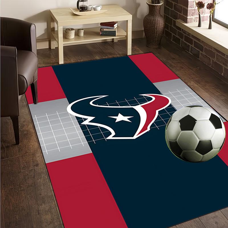 Houston-Texans Artwork Rug Office Carpet Non-Slip Mat, Chair Rug Floor Covering for Gaming, Bedroom, Living Room , Home Decor Christmas Gift
