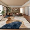 Alfombra Beige Wabi-Sabi Fácil de Limpiar para Sala de Estar Decoración del Hogar Antideslizante Suave Alfombra Abstracta Plegable Terciopelo Corto Alfombrilla para Mesas de Café