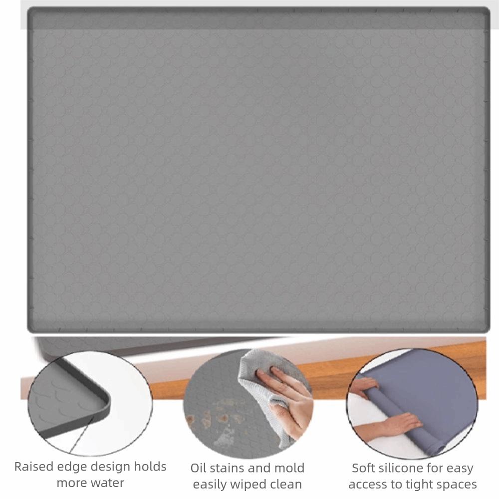 Easy To Clean Under Sink Mat Silicone Drip Proof Tray Square Drain Pad  Tableware