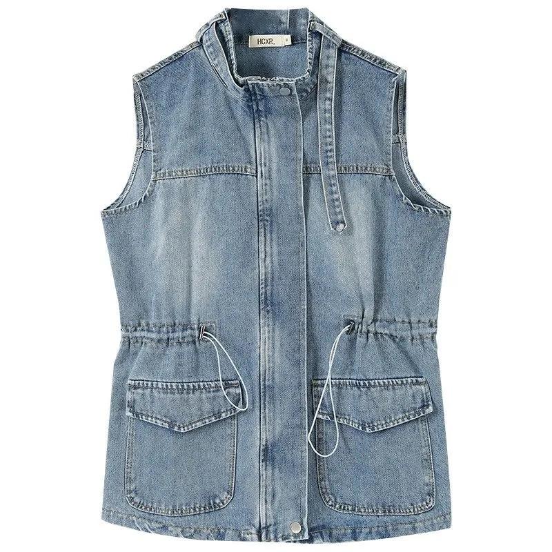 Denim Vest Jacket Women's Spring Autumn Temperament Versatile Loose Ladies Korean Version Elegant Female Tank Coat