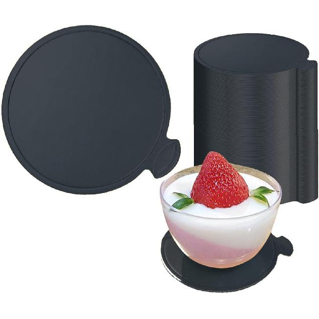 YYaaloa 50pcs 3.15 Inch Mini Cake Boards Round Pink Mini Dessert Plates Mousse Cupcake Trays Base Paper Plates Circle Dessert Board Black 3.15inch 50pcs