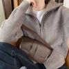 Sweater Cardigan Women Spring New Solid Vintage All-match Elegant Zipper Loose Daily Soft Sweet Simple Casual Knitwear Chic Teen