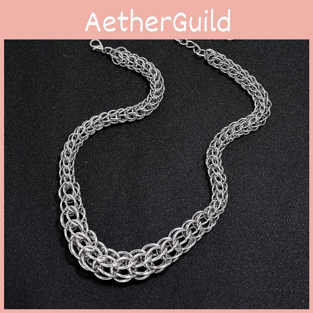Exaggerated Metal Chain Necklace With Geometric Style For Men And Women In Vintage Retro Fashion