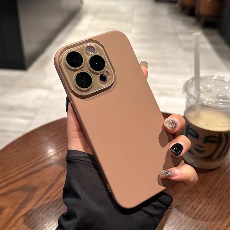 Natural titanium phone case for For Iphone 16 15 14 13 12 11 pro max plus hard pc back cover case bumper Camera protection with lens